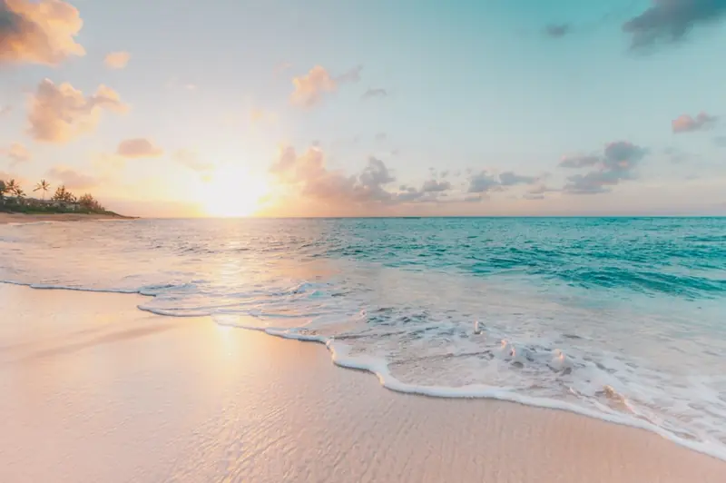 Alabama Gulf Coast beach at sunset
