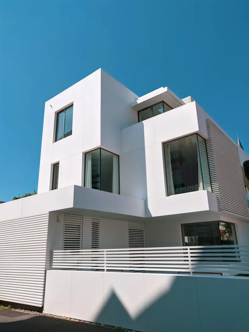 Newly constructed modern home exterior