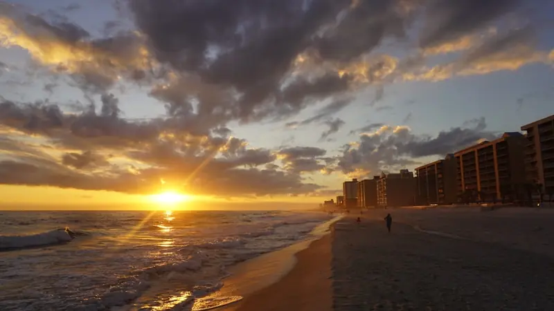 Gulf Shores Alabama beach at sunset