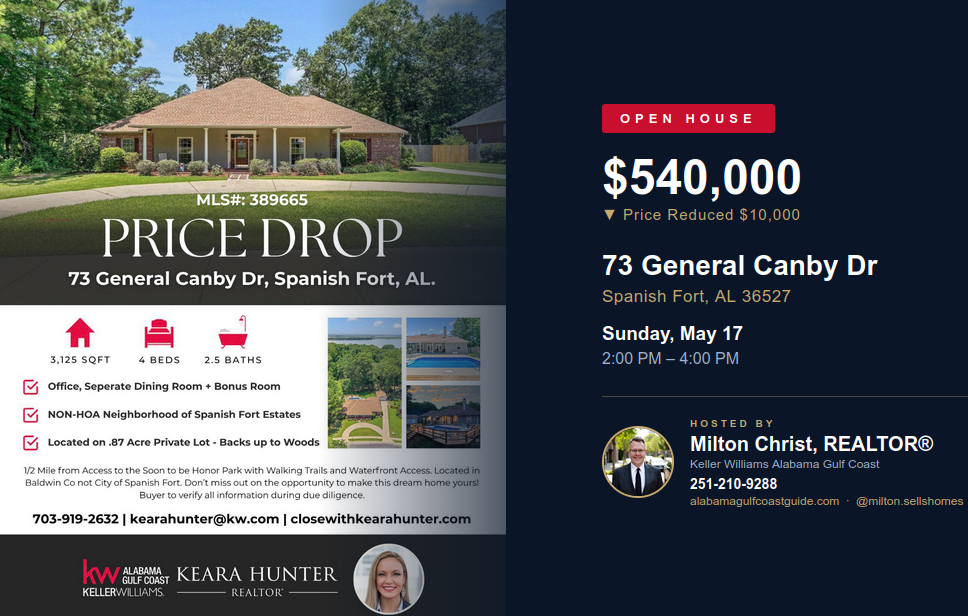 Open House — 73 General Canby Dr, Spanish Fort AL